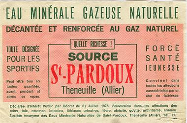 étiquettes eaux minérales et eaux de sources d'Auvergne